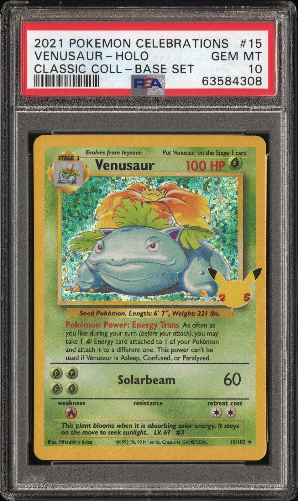 2021 Pokemon Celebrations Classic Collection Venusaur-Holo PSA 10