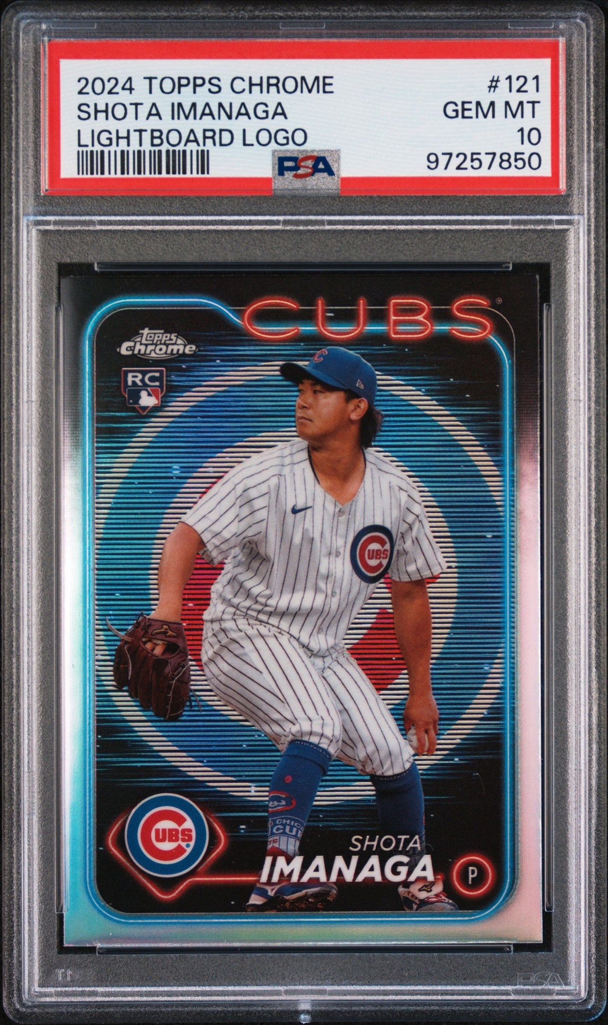 2024 Topps Chrome Shota Imanaga Lightboard Logo PSA 10