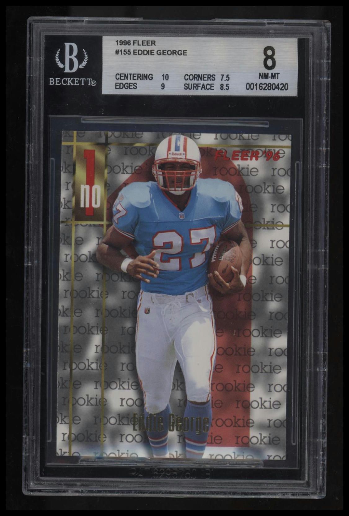 1996 Fleer Eddie George RC BGS 8.0