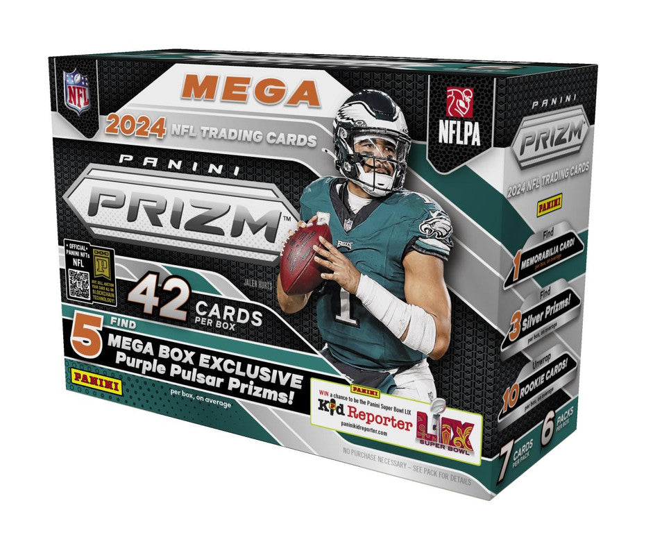 2024 Panini Prizm Football Hobby Mega Box (Purple Pulsar Prizms)