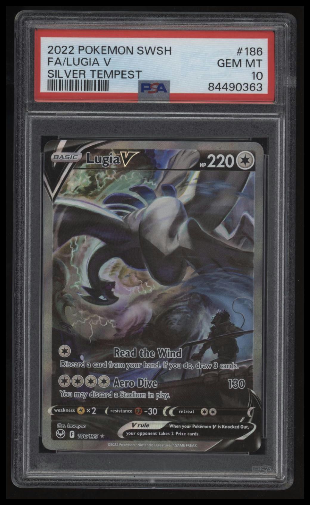 2022 Pokemon Sword &amp; Shield Silver Tempest Fa/Lugia V Silver Tempest PSA 10