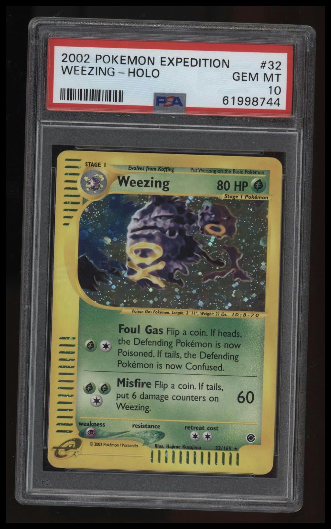 2002 Pokemon Expedition Weezing-Holo PSA 10