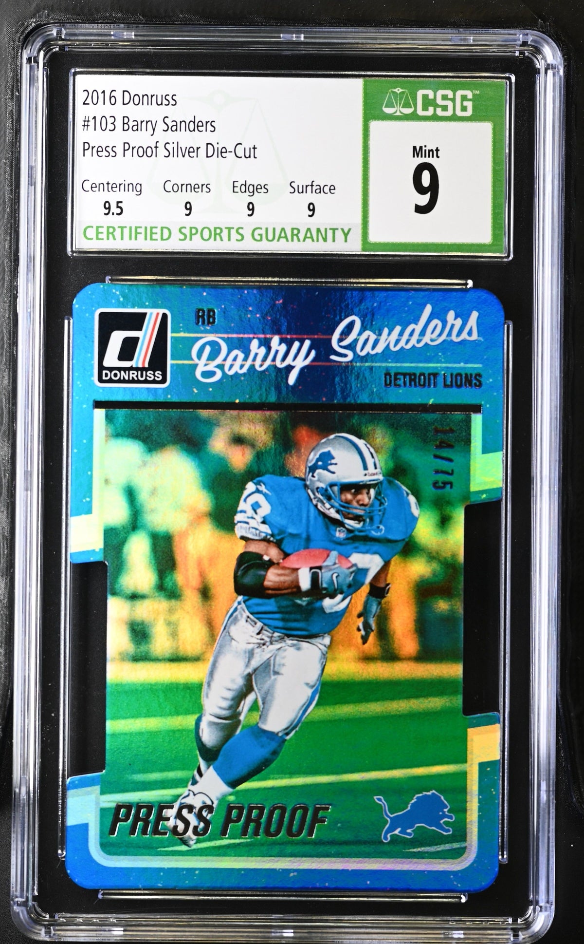 Barry Sanders 2016 Donruss Press Proof Silver CGC 9