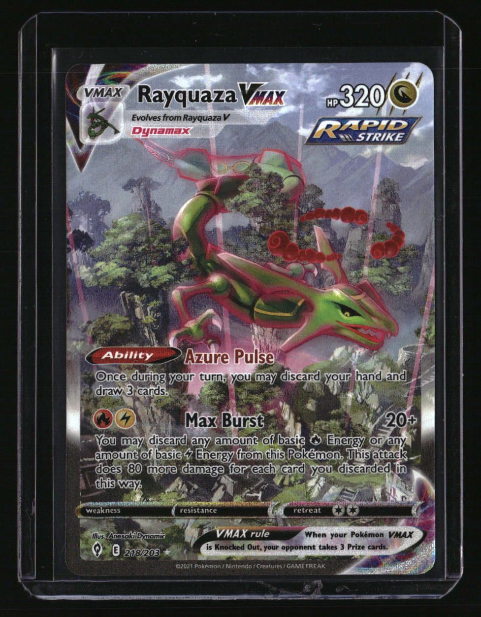 SWSH07: Evolving Skies Rayquaza VMAX (Alternate Art Secret) 10002185