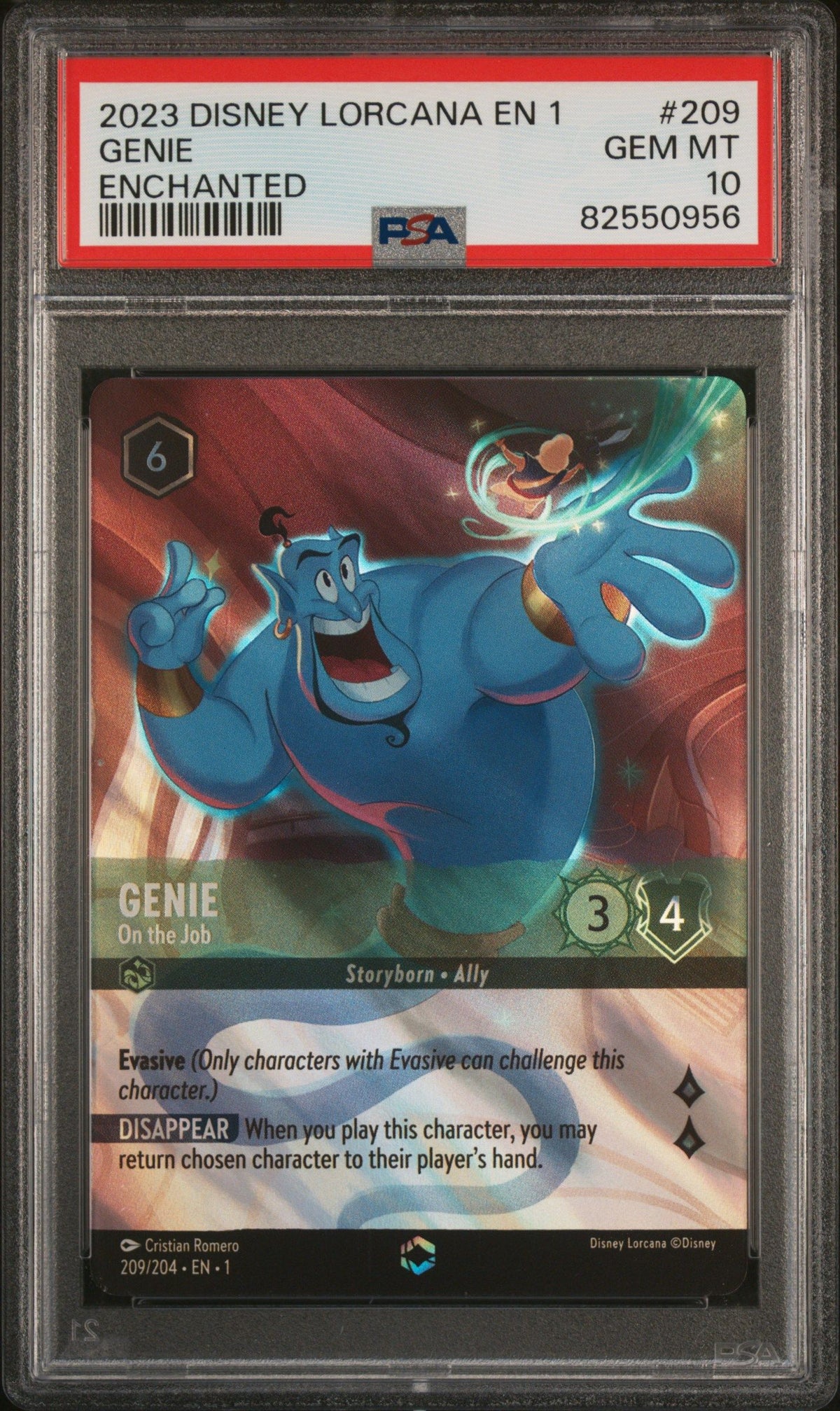 2023 Disney Lorcana En 1-The First Chapter Genie Enchanted PSA 10