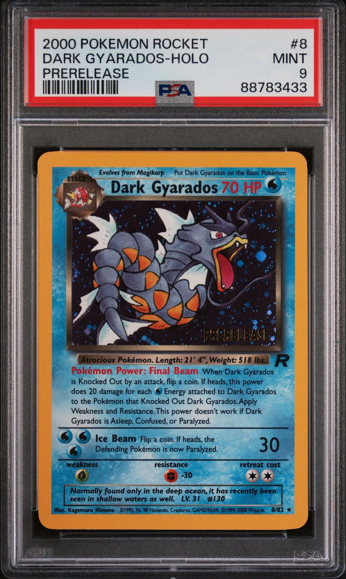 2000 Pokemon Rocket Dark Gyarados-Holo Prerelease PSA 9 88783433