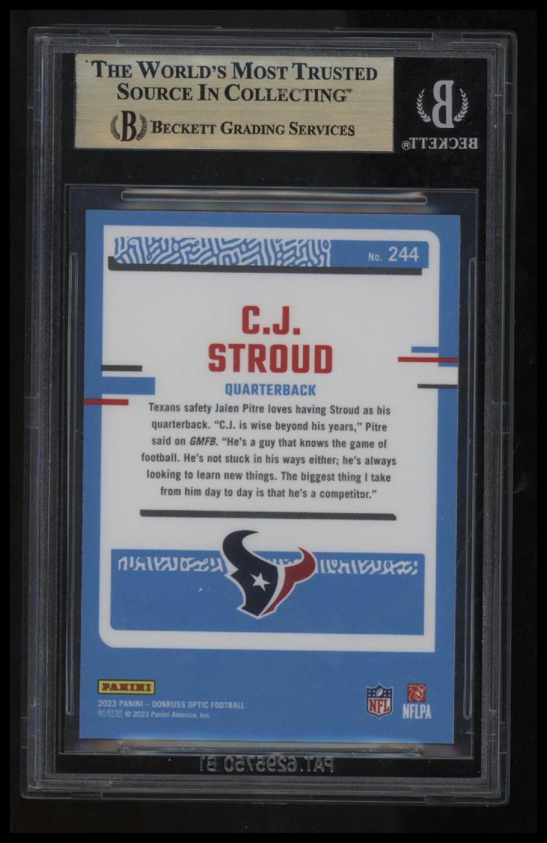 2023 Donruss Optic CJ Stroud RR RC BGS 9.5