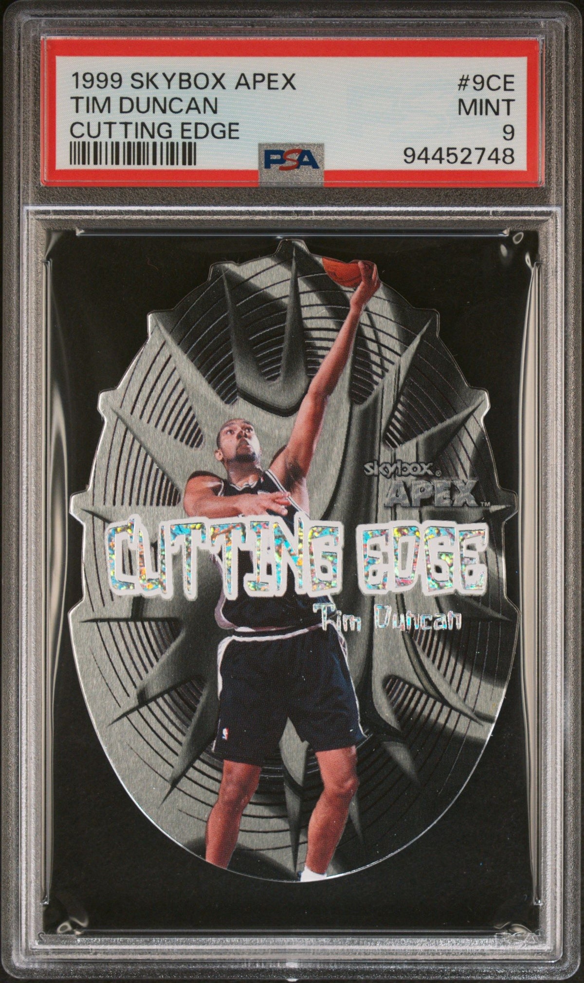 1999 Skybox Apex Cutting Edge Tim Duncan Cutting Edge PSA 9