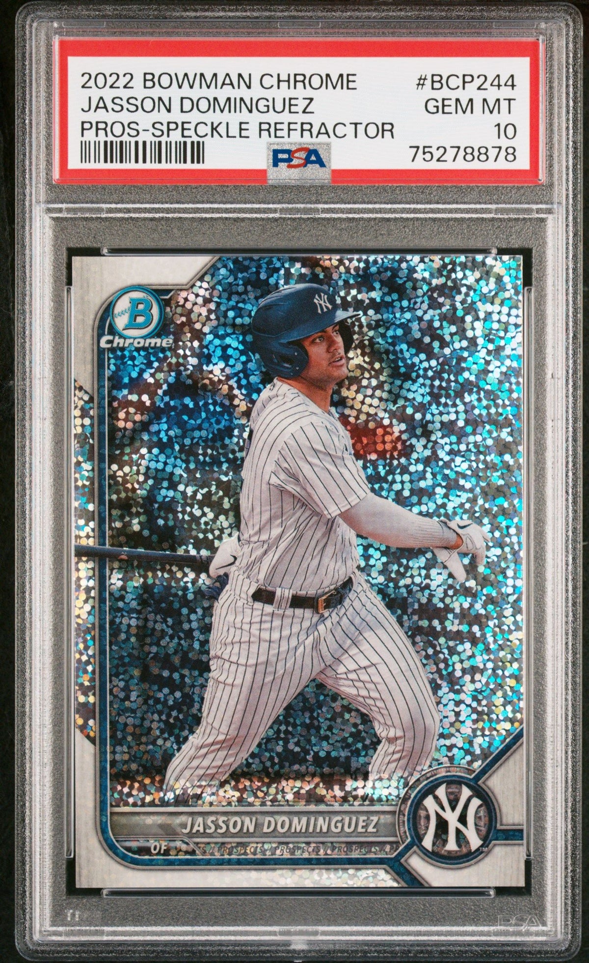 2022 Bowman Chrome Prospects Jasson Dominguez Pros-Speckle Refractor PSA 10