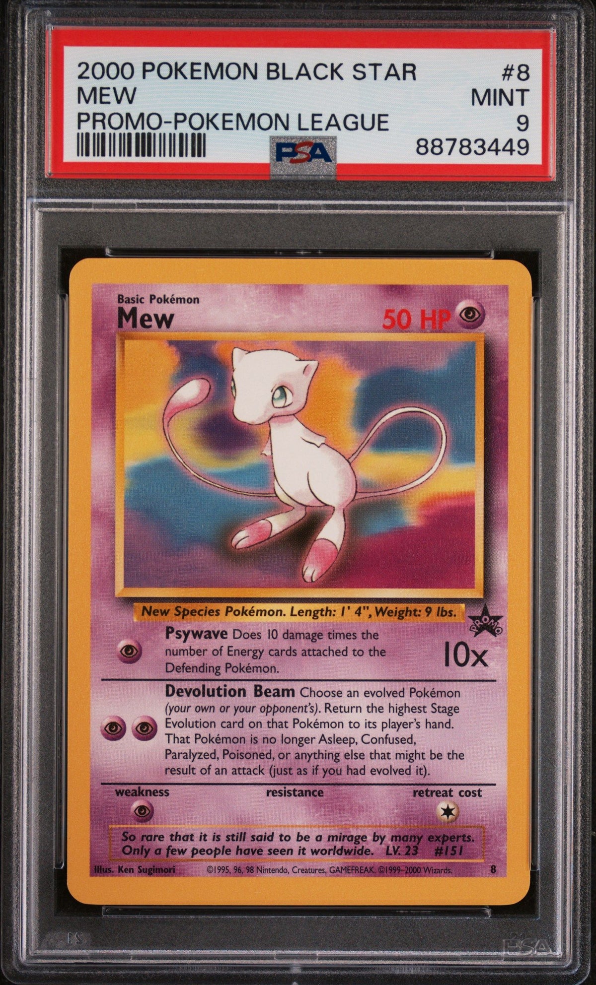 2000 Pokemon Promo Black Star Mew Promo-Pokemon League PSA 9 88783449