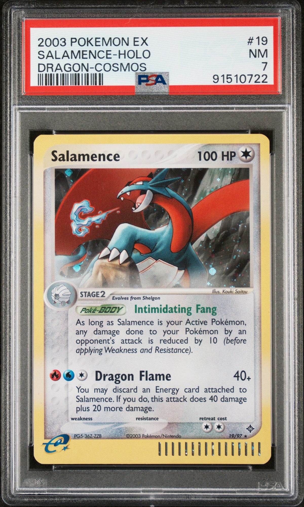 2003 Pokemon Ex Dragon Salamence-Holo Dragon-Cosmos PSA 7