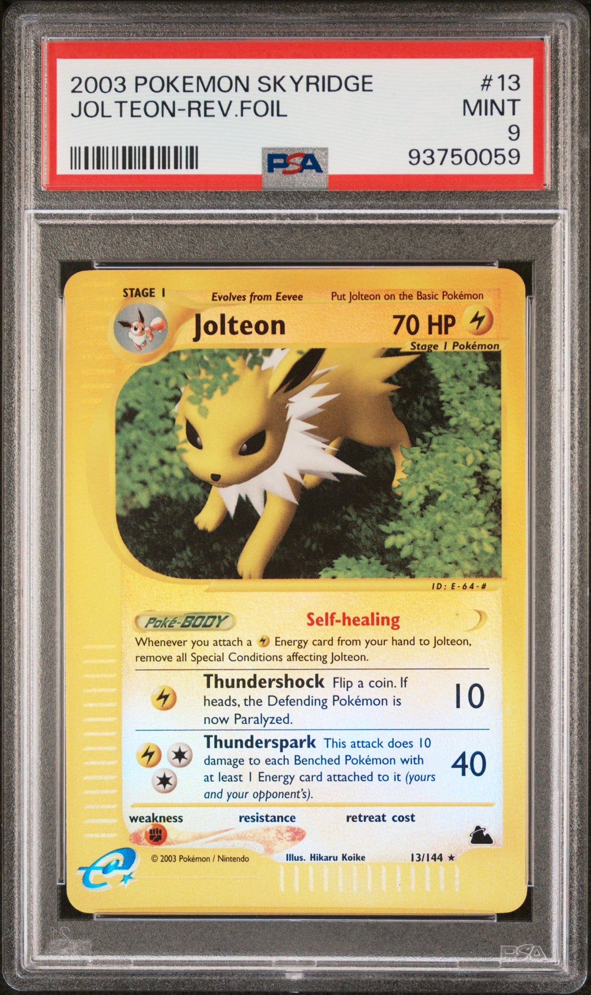 2003 Pokemon Skyridge Jolteon-Rev.Foil PSA 9