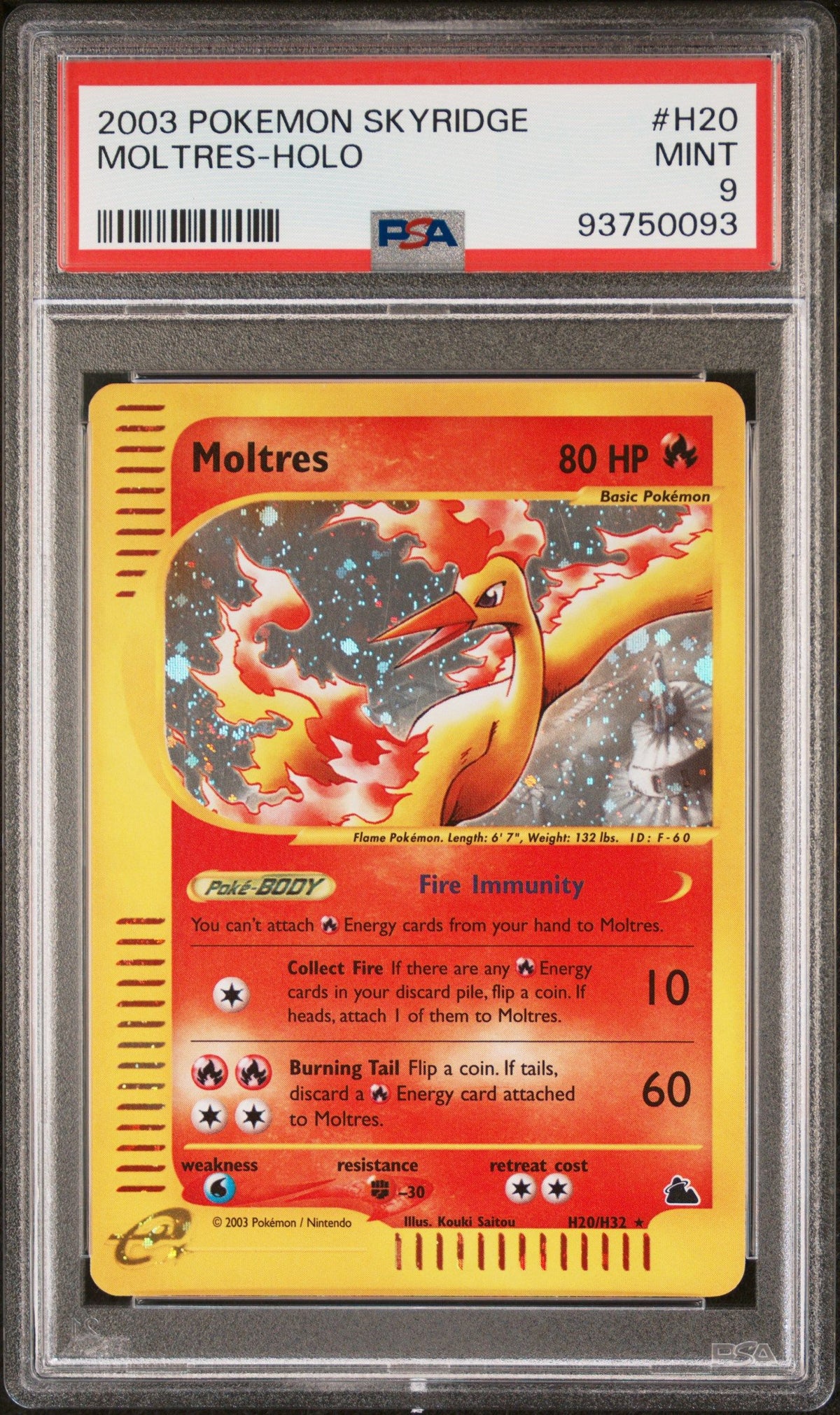 2003 Pokemon Skyridge Moltres-Holo PSA 9