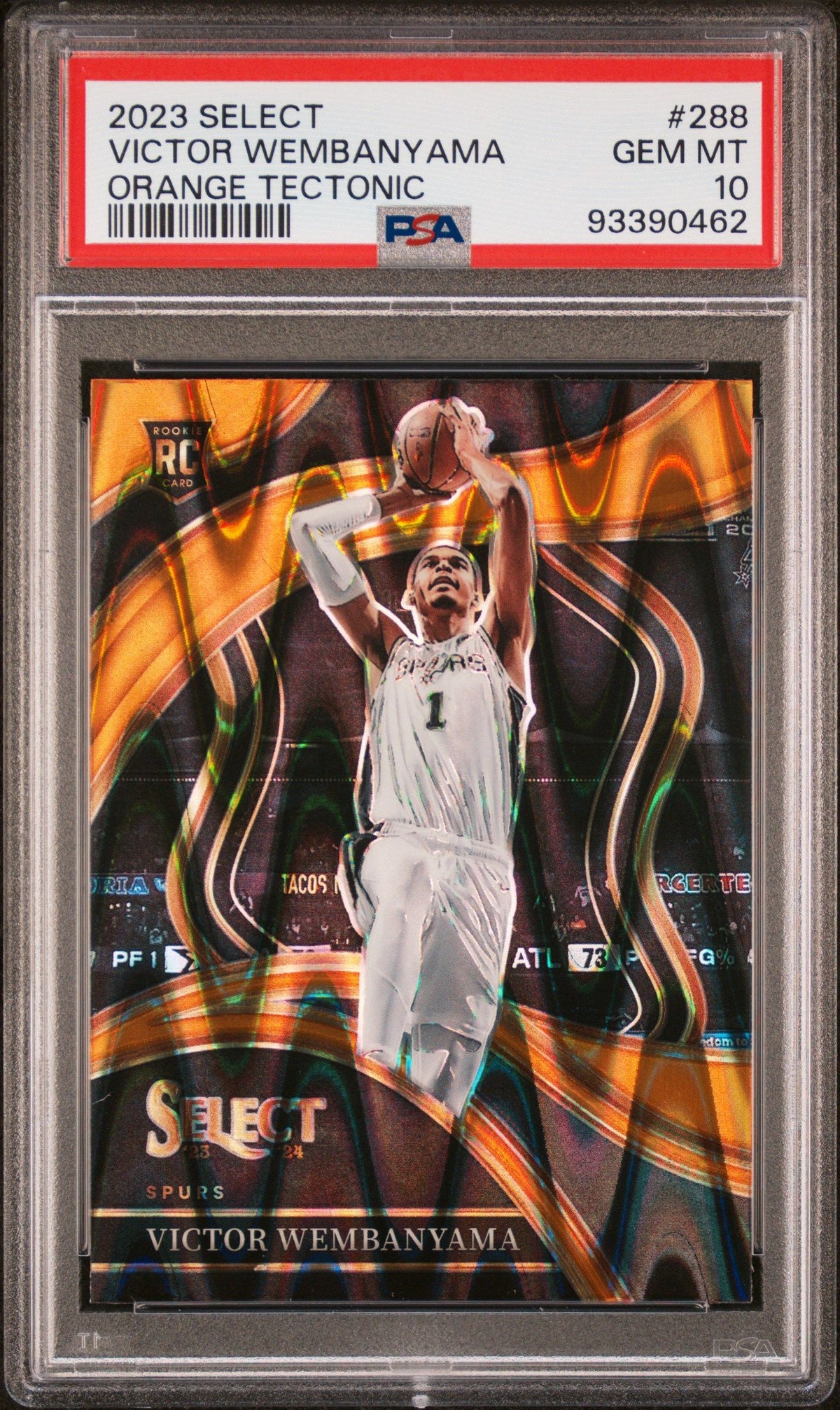 2023 Panini Select #288 Victor Wembanyama Orange Tectonic PSA 10