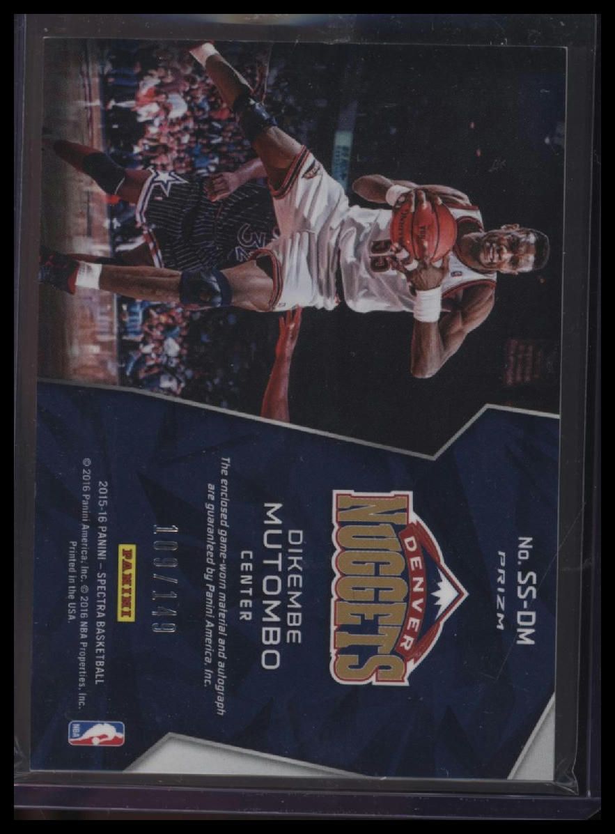 2015-16 Panini Spectra Dikembe Mutombo Swatch Signatures Prizms #/149