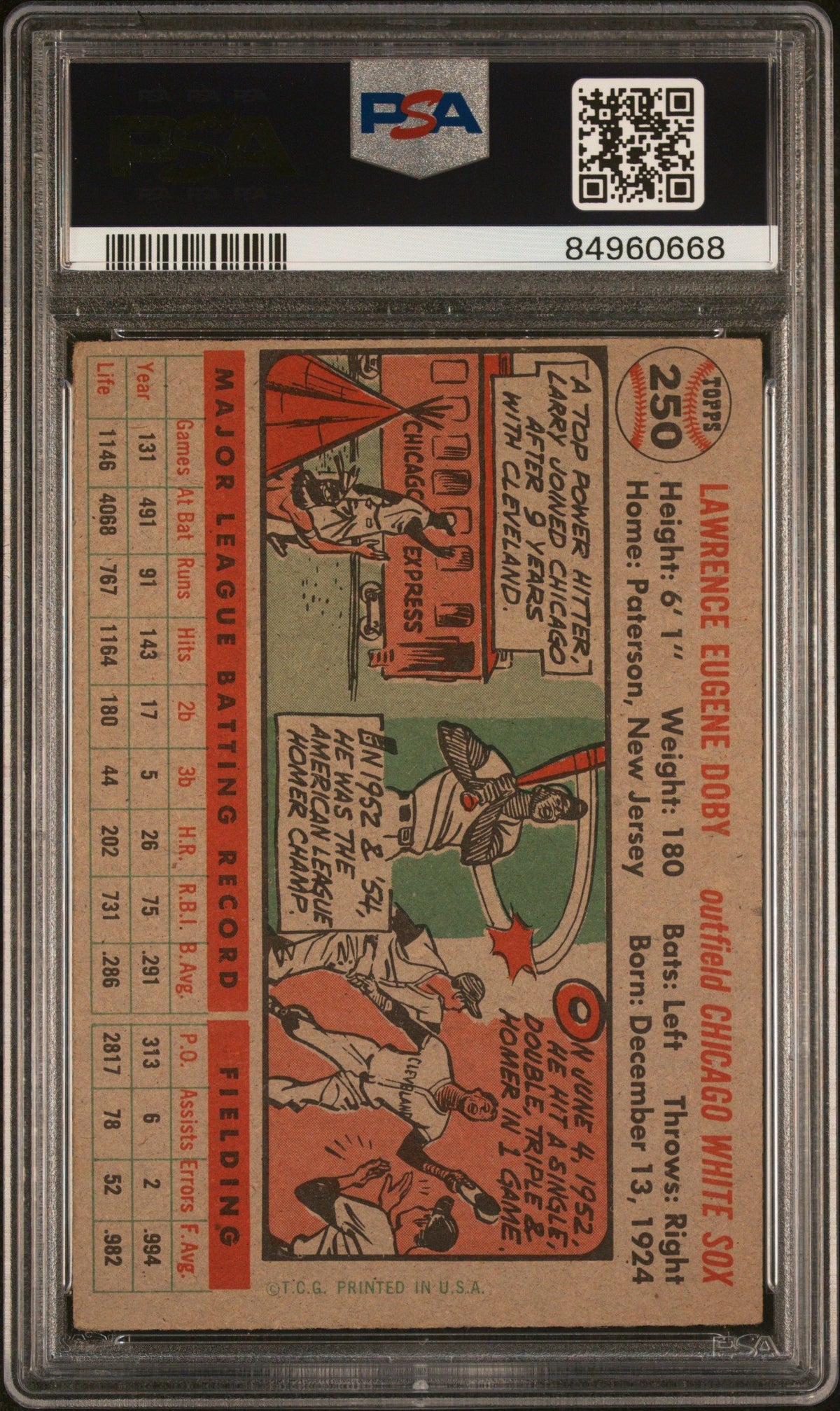 1956 Topps #250 Larry Doby PSA 4