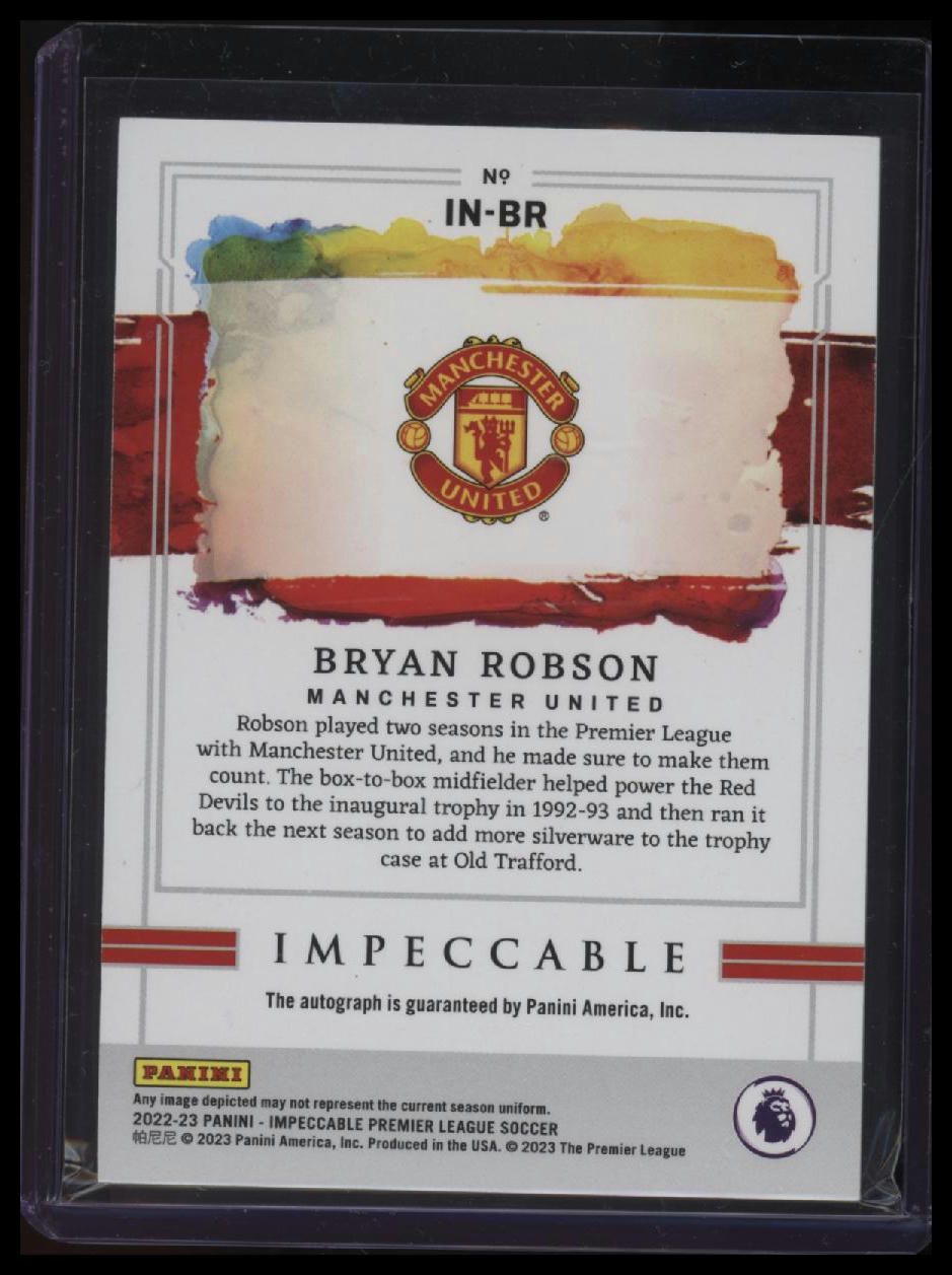 2022-23 Panini Impeccable Premier League Bryan Robson Indelible Ink #/24