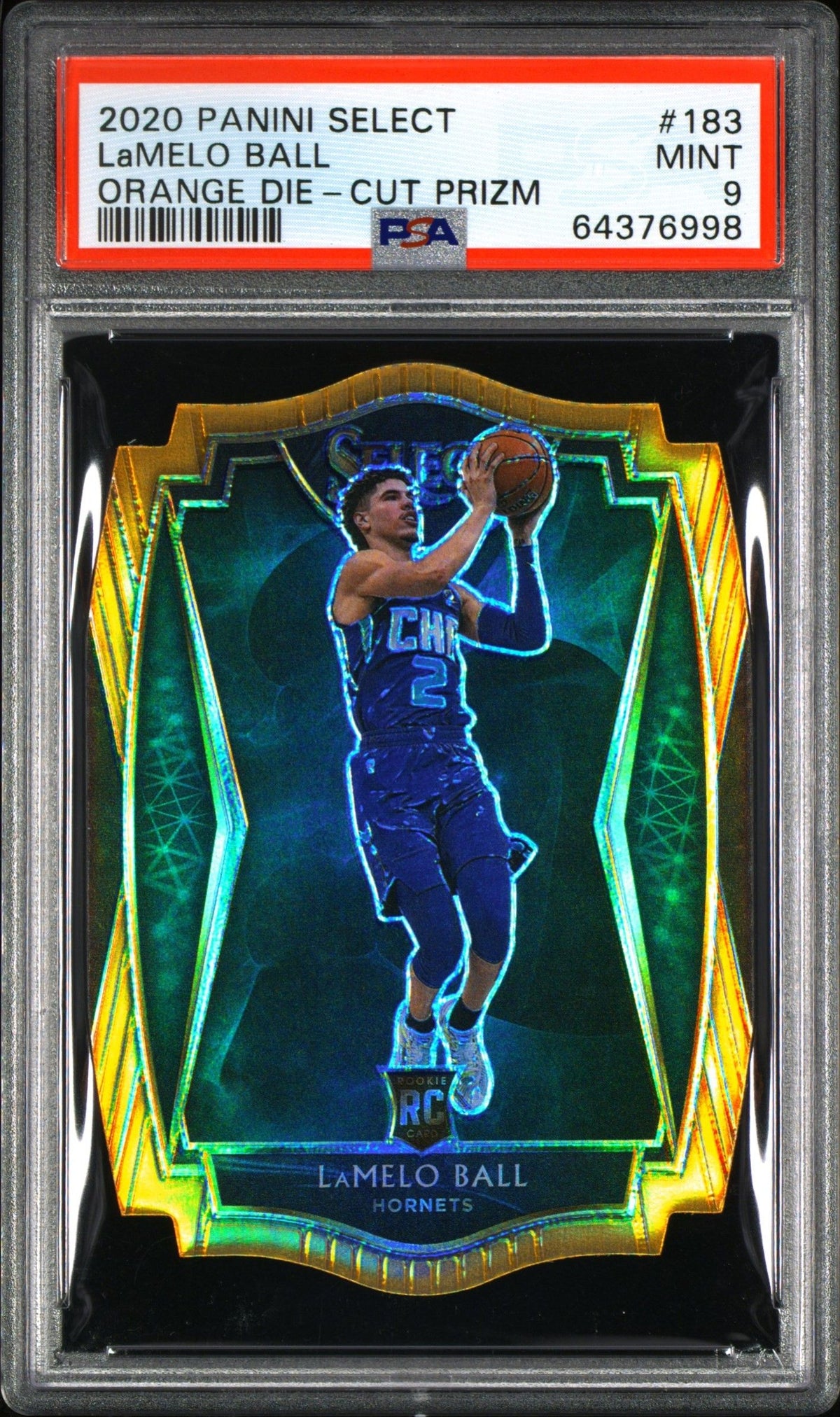 2020 Panini Select Lamelo Ball Orange Die-Cut Prizm PSA 9