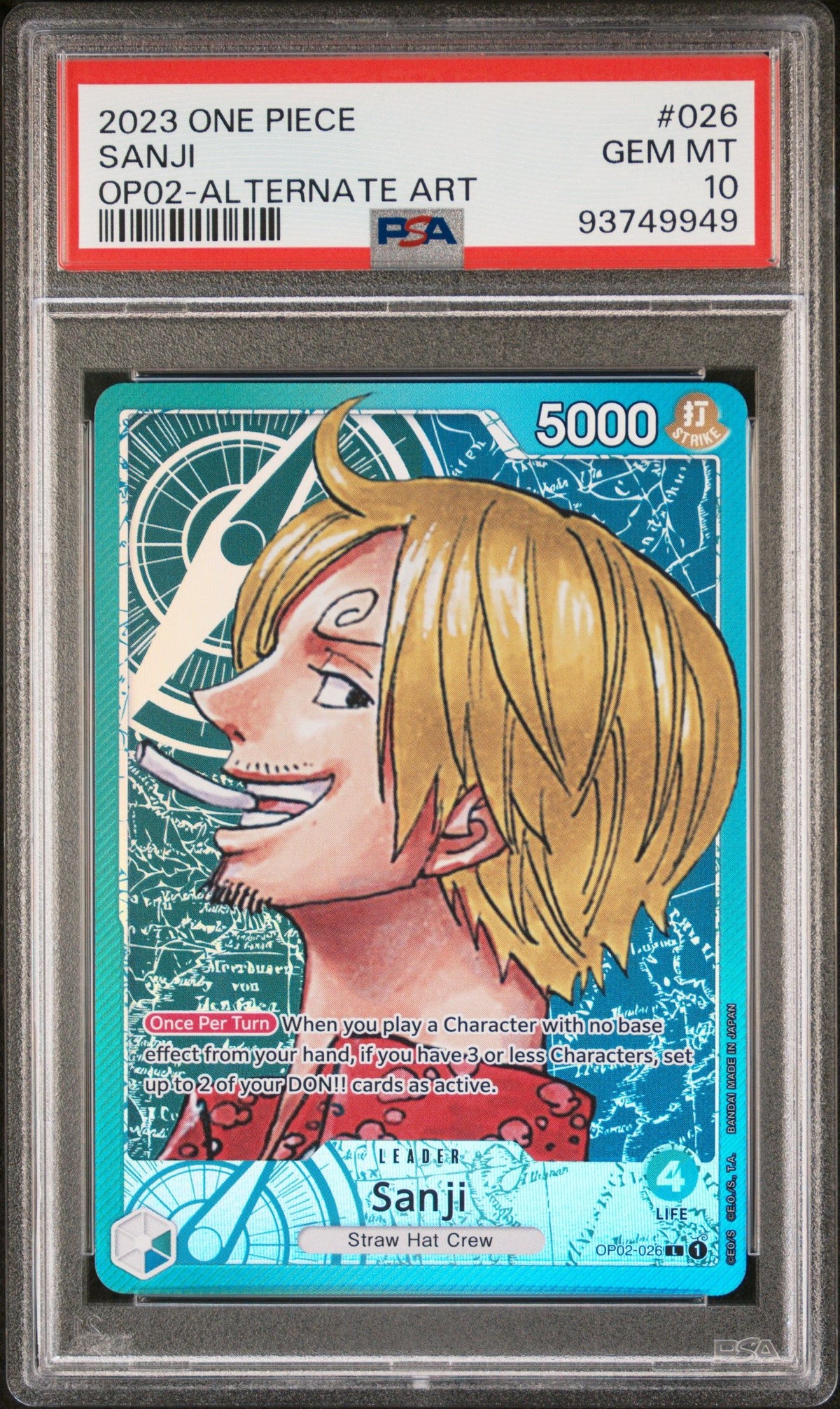 2023 One Piece Paramount War Sanji Op02-Alternate Art PSA 10 93749949