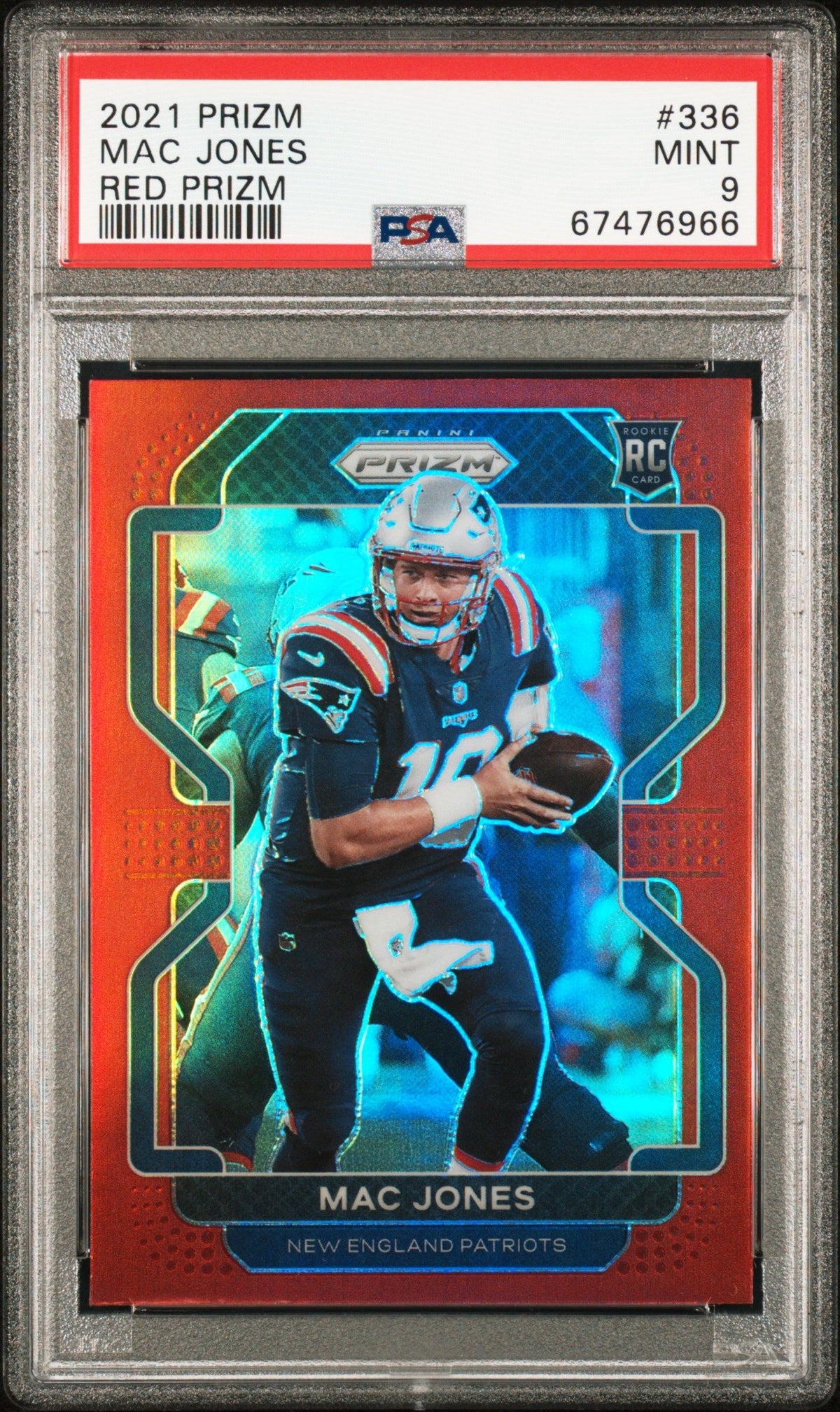 2021 Panini Prizm #336 Mac Jones Red Prizm PSA 9