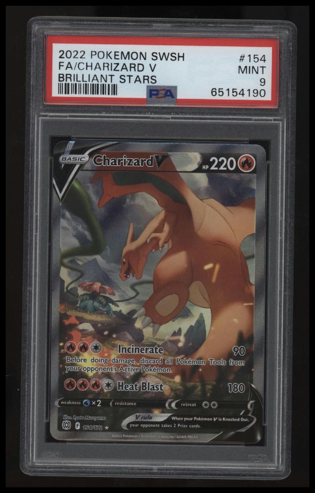 2022 Pokemon Sword &amp; Shield Brilliant Stars Fa/Charizard V Brilliant Stars PSA 9