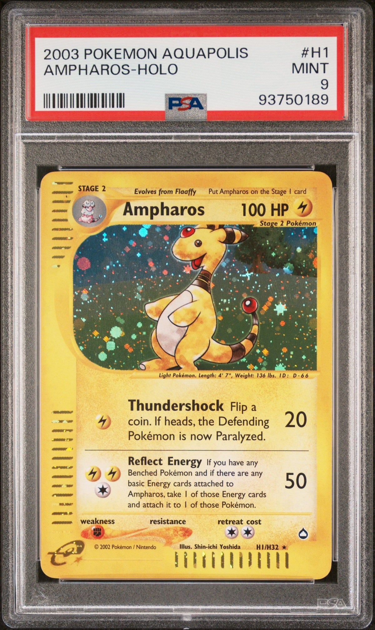 2003 Pokemon Aquapolis Ampharos-Holo PSA 9