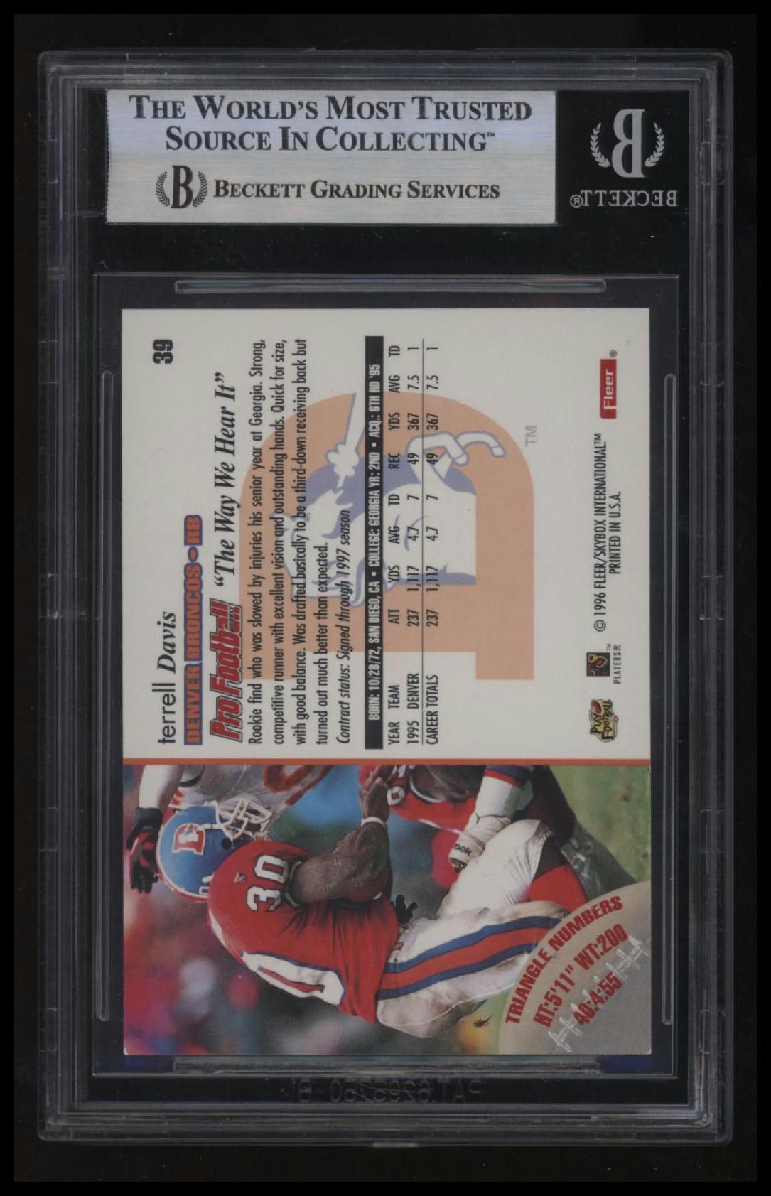 1996 Fleer Terrell Davis BGS 8.0