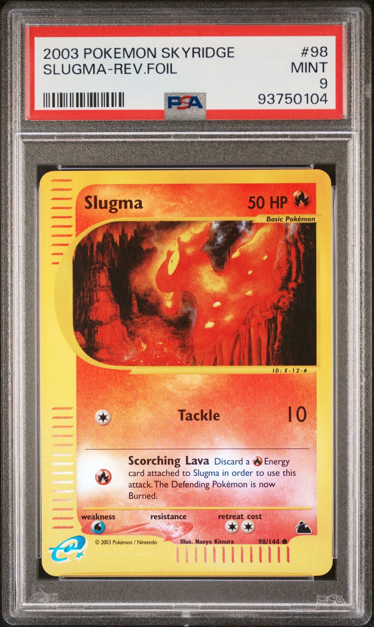 2003 Pokemon Skyridge Slugma-Rev.Foil PSA 9