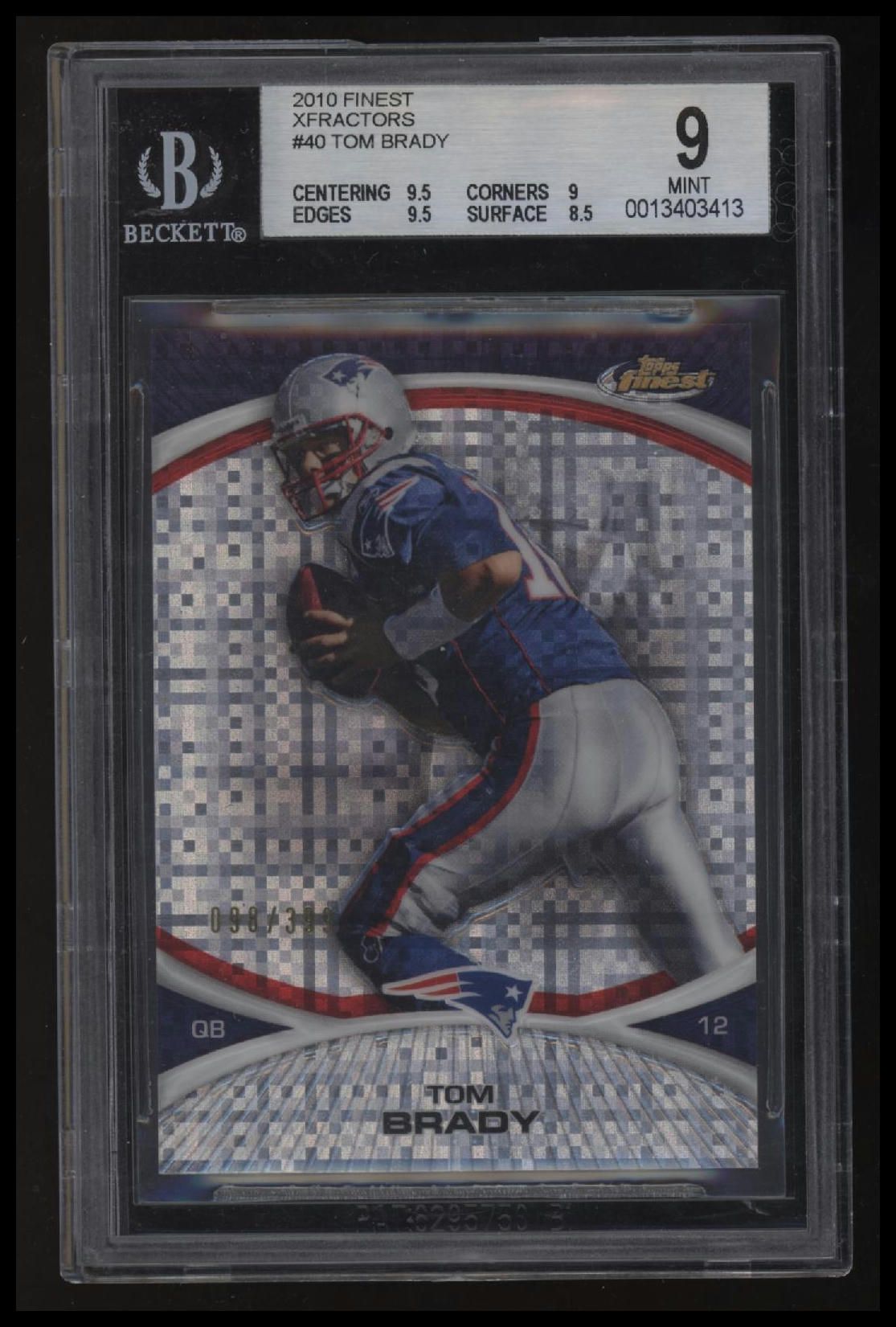 2010 Finest Xfractors Tom Brady BGS 9.0