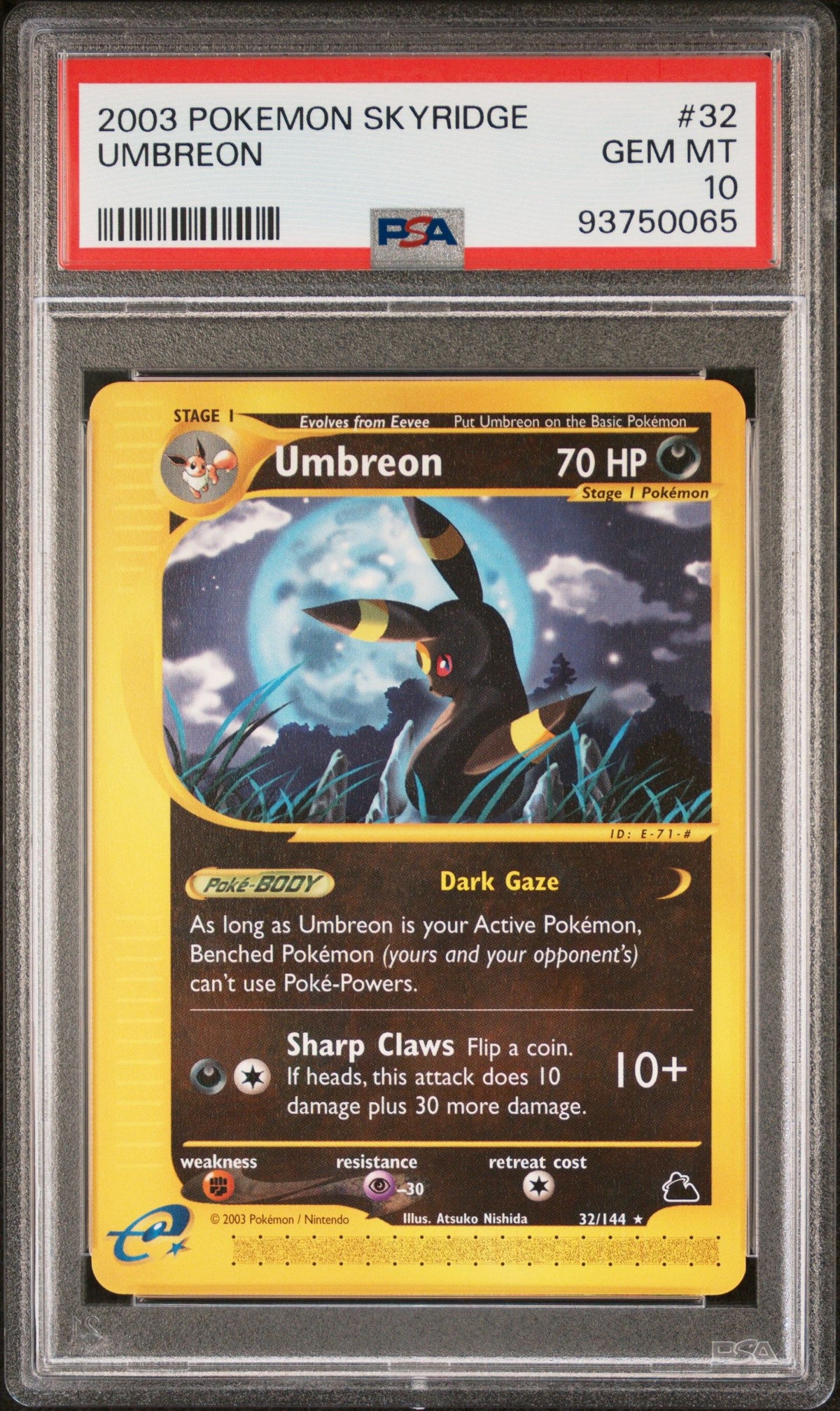 2003 Pokemon Skyridge Umbreon PSA 10