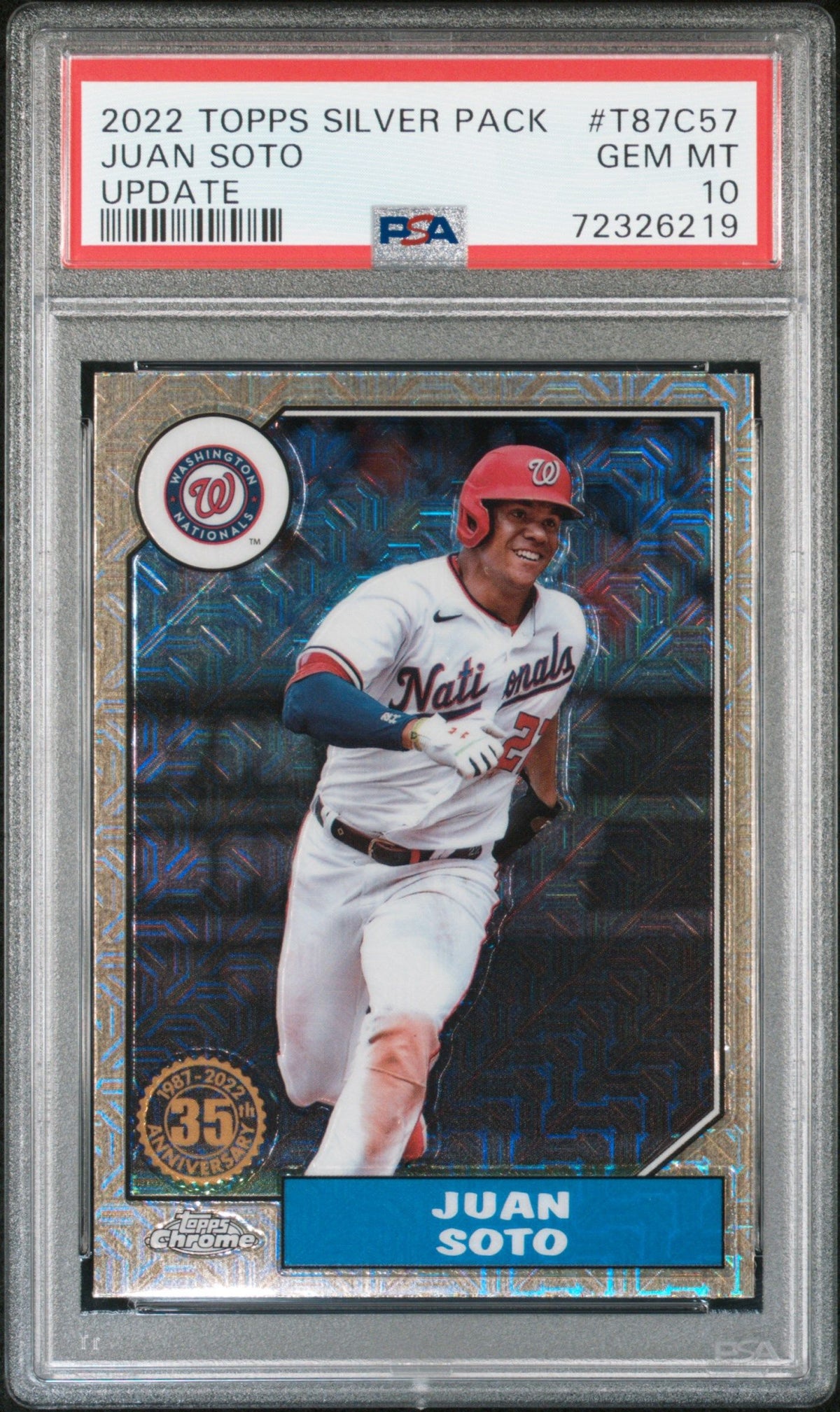 2022 Topps Silver Pack 1987 Chrome Promo #T87C57 Juan Soto Update PSA 10