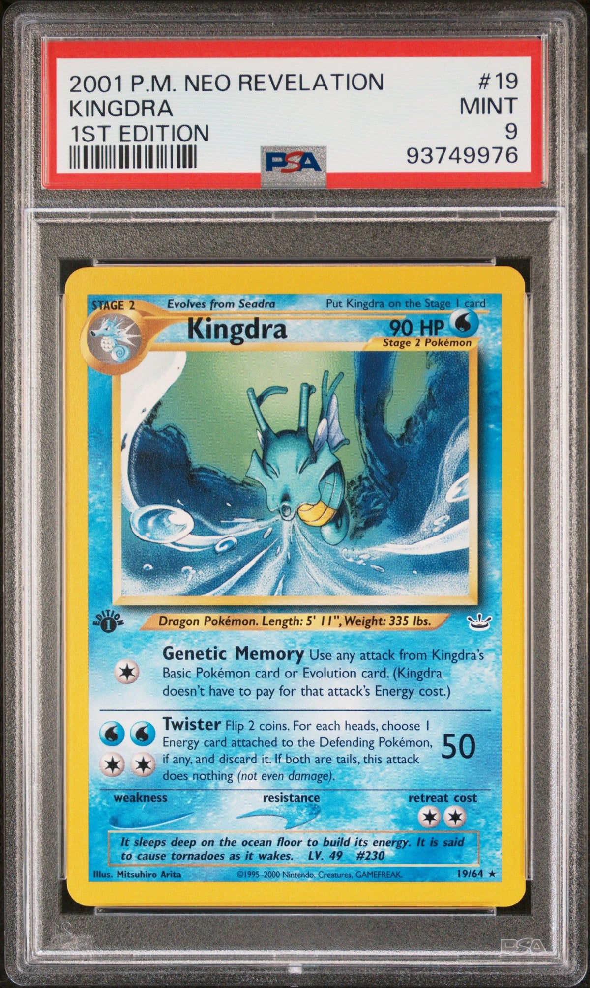 2001 Pokemon Neo Revelation 1st Edition Kingdra 1st Edition PSA 9