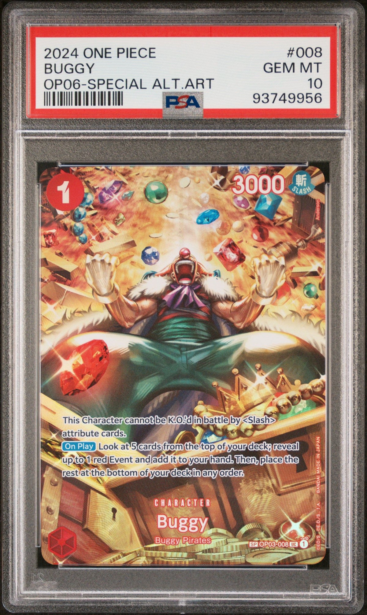 2024 One Piece Wings Of The Captain Buggy Op06-Special Alt.Art PSA 10