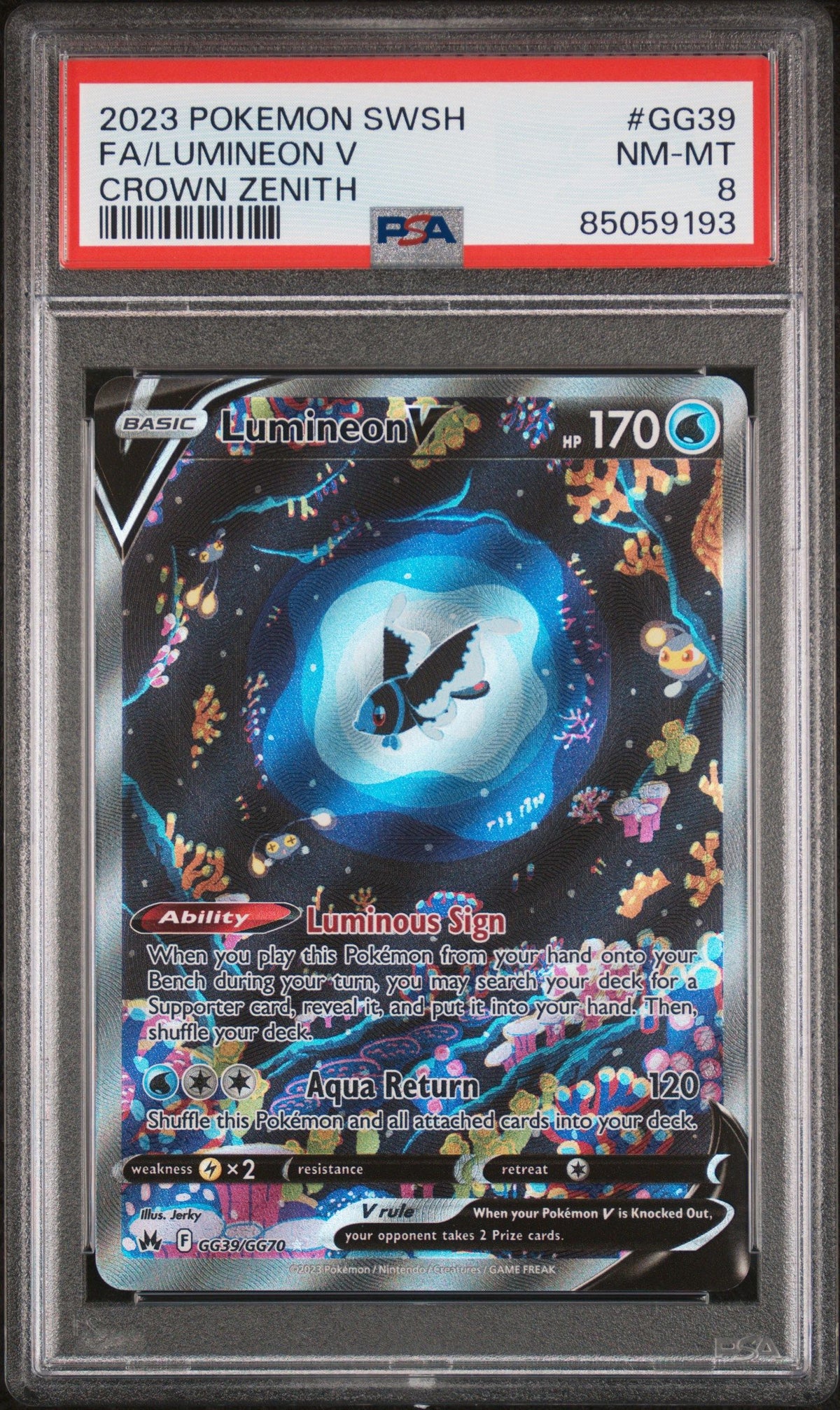 2023 Pokemon Sword And Shield Crown Zenith Fa/Lumineon V Crown Zenith PSA 8