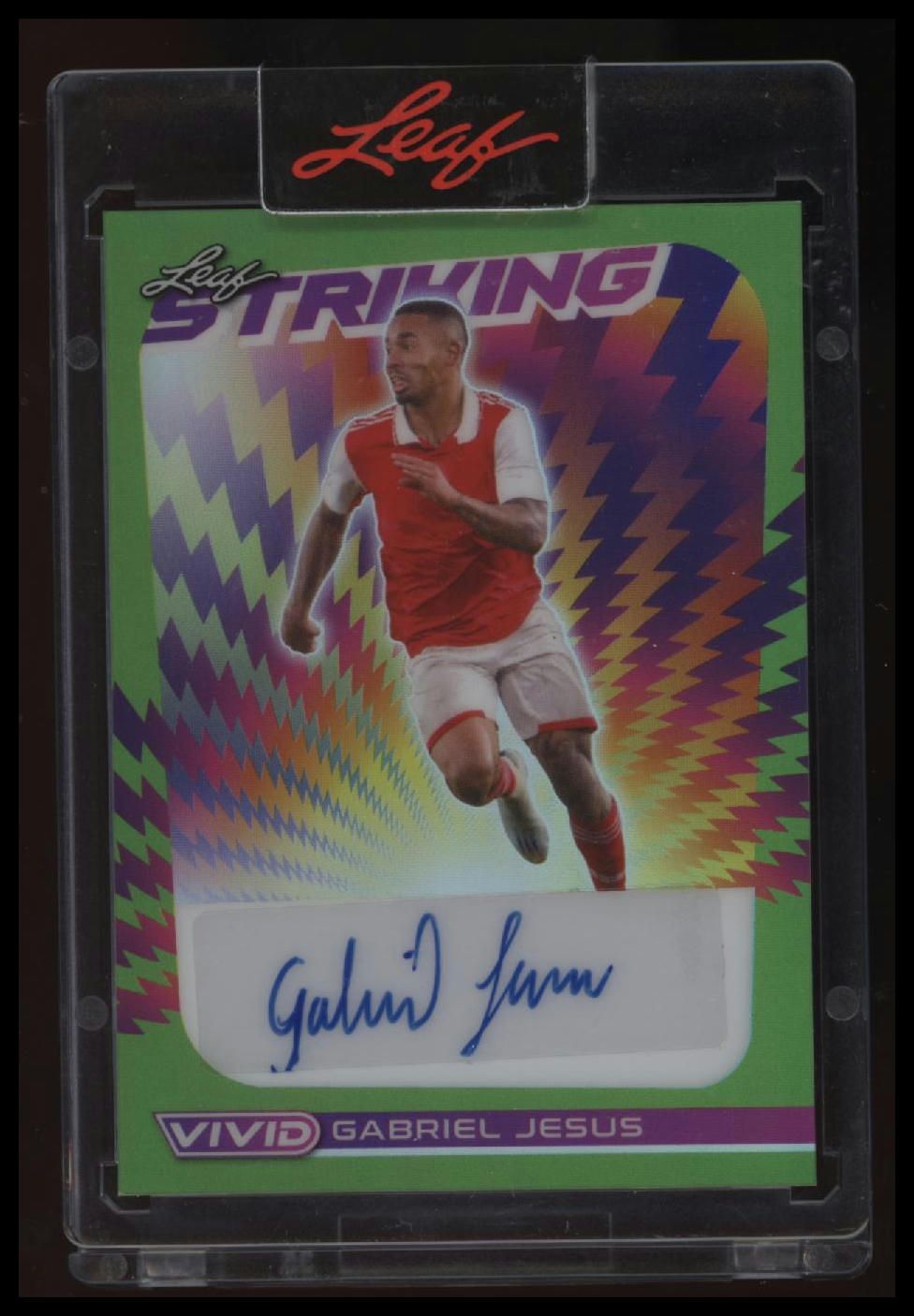 2022 Leaf Vivid Gabriel Jesus Striking Green #/4