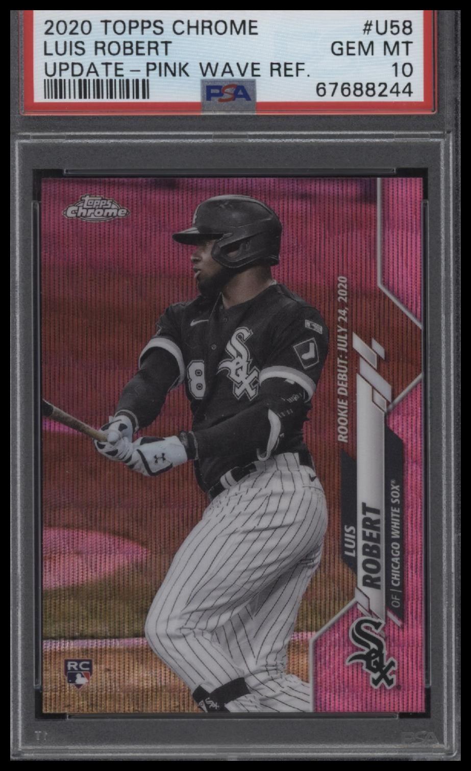 2020 Topps Chrome Update #U58 Luis Robert Update-Pink Wave Ref. PSA 10