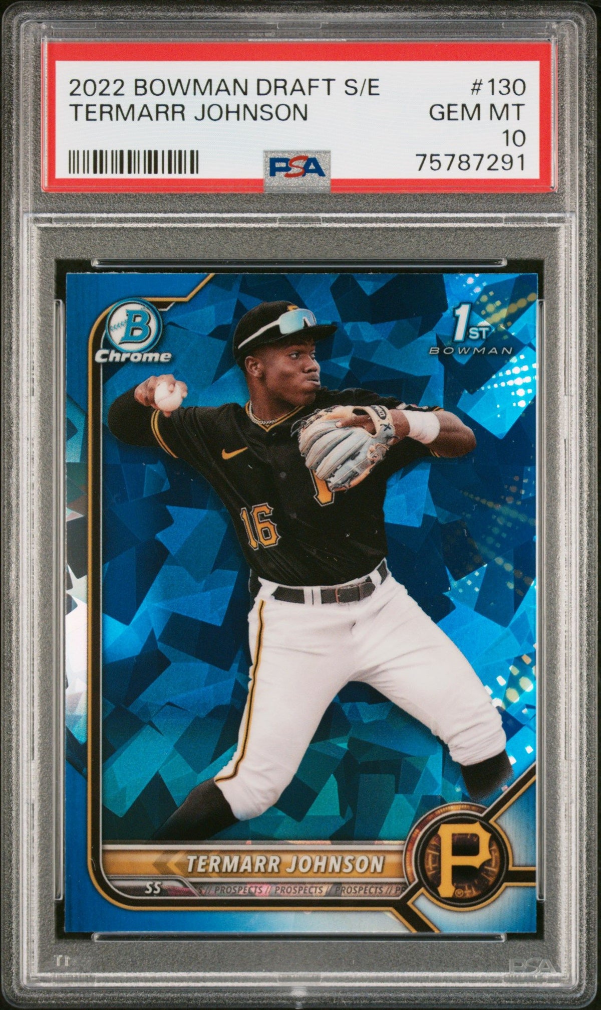 2022 Bowman Draft Chrome Sapphire Edition #BDC130 Termarr Johnson PSA 10