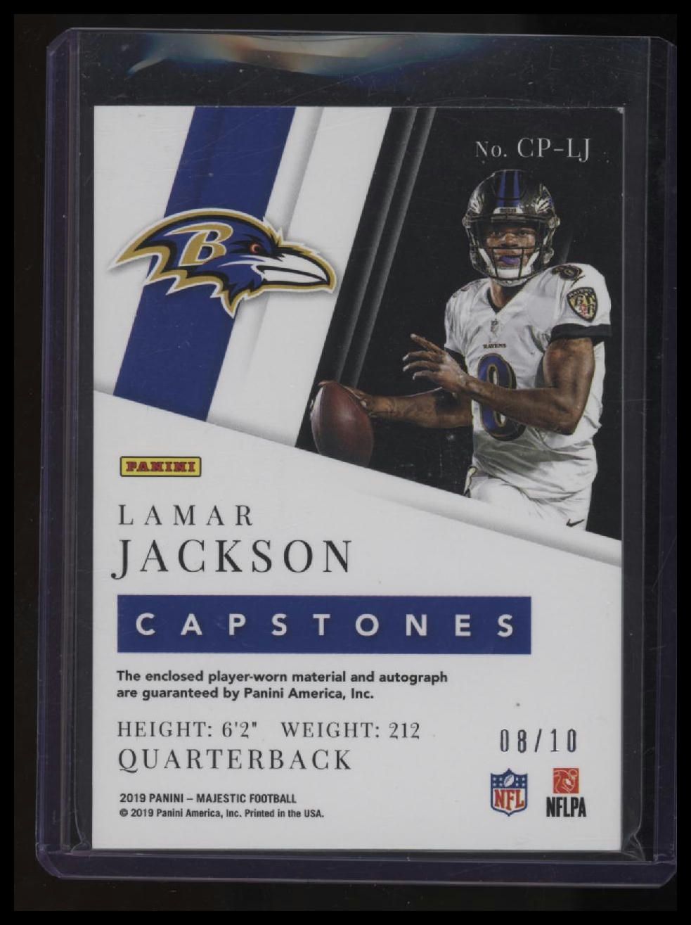 2019 Panini Majestic Lamar Jackson Capstones Holo Silver #/10