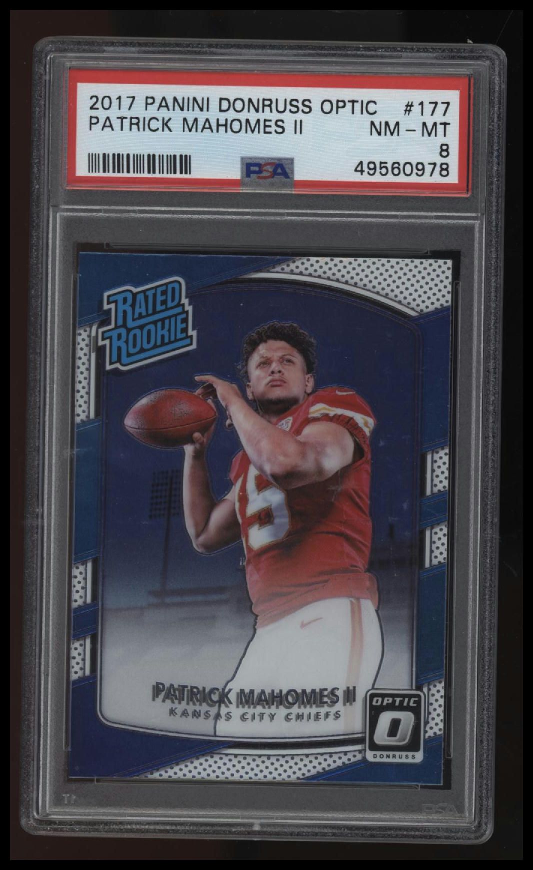 2017 Panini Donruss Optic Patrick Mahomes Ii PSA 8