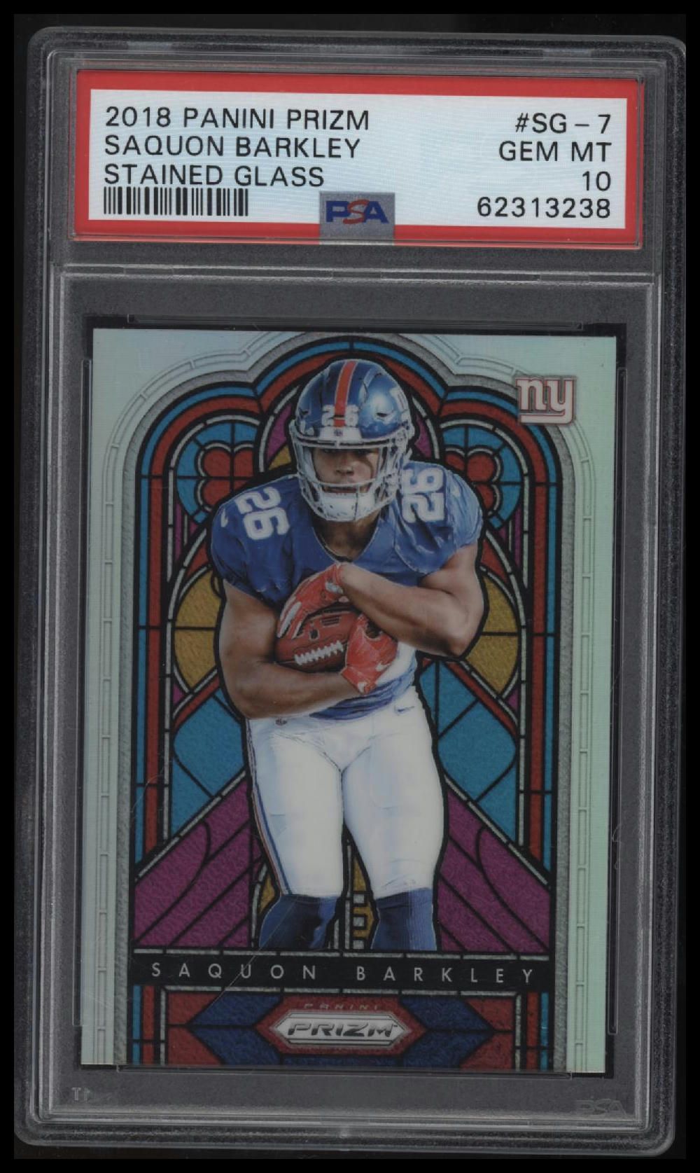 2018 Panini Prizm Stained Glass Saquon Barkley Stained Glass PSA 10