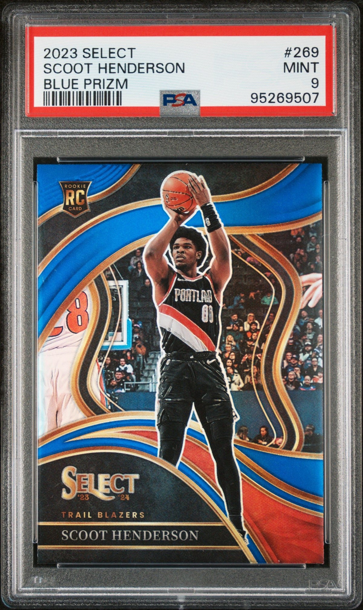 2023 Panini Select Scoot Henderson Blue Prizm PSA 9