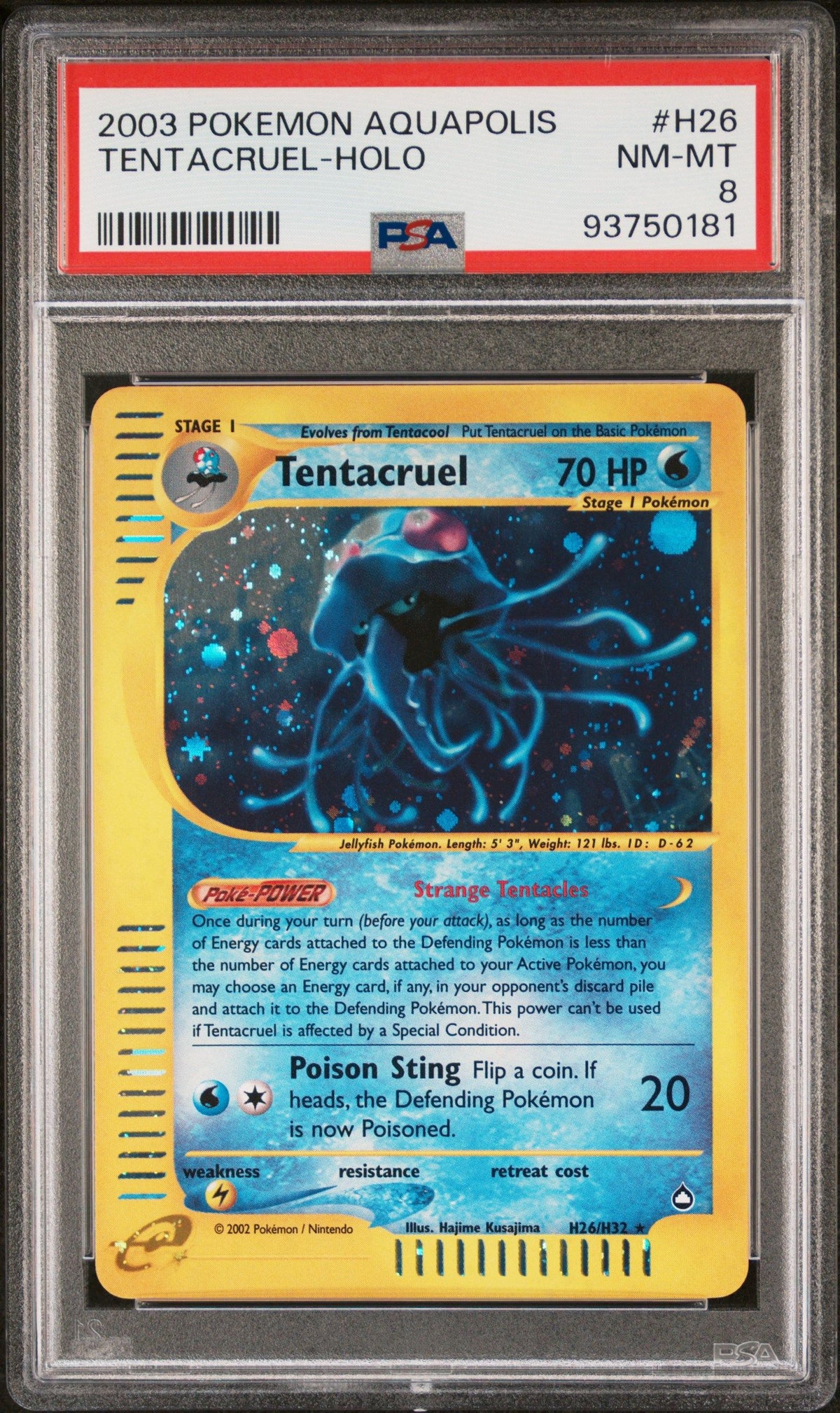 2003 Pokemon Aquapolis Tentacruel-Holo PSA 8