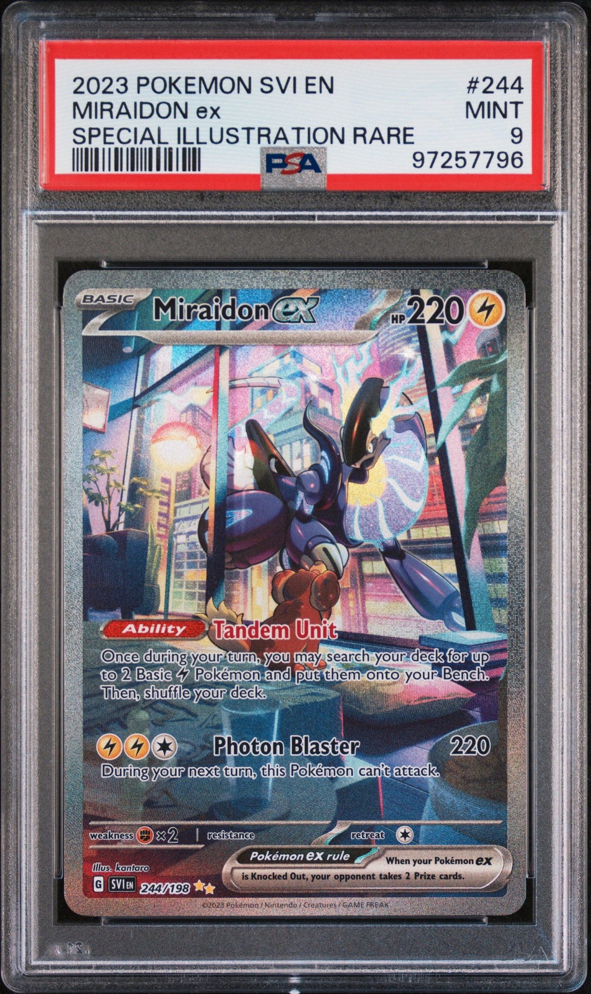 2023 Pokemon Svi En-Scarlet &amp; Violet Miraidon Ex Special Illustration Rare PSA 9