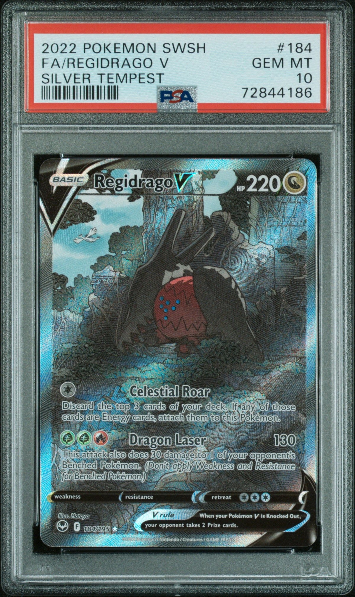 2022 Pokemon Sword &amp; Shield Silver Tempest Fa/Regidrago V Silver Tempest PSA 10