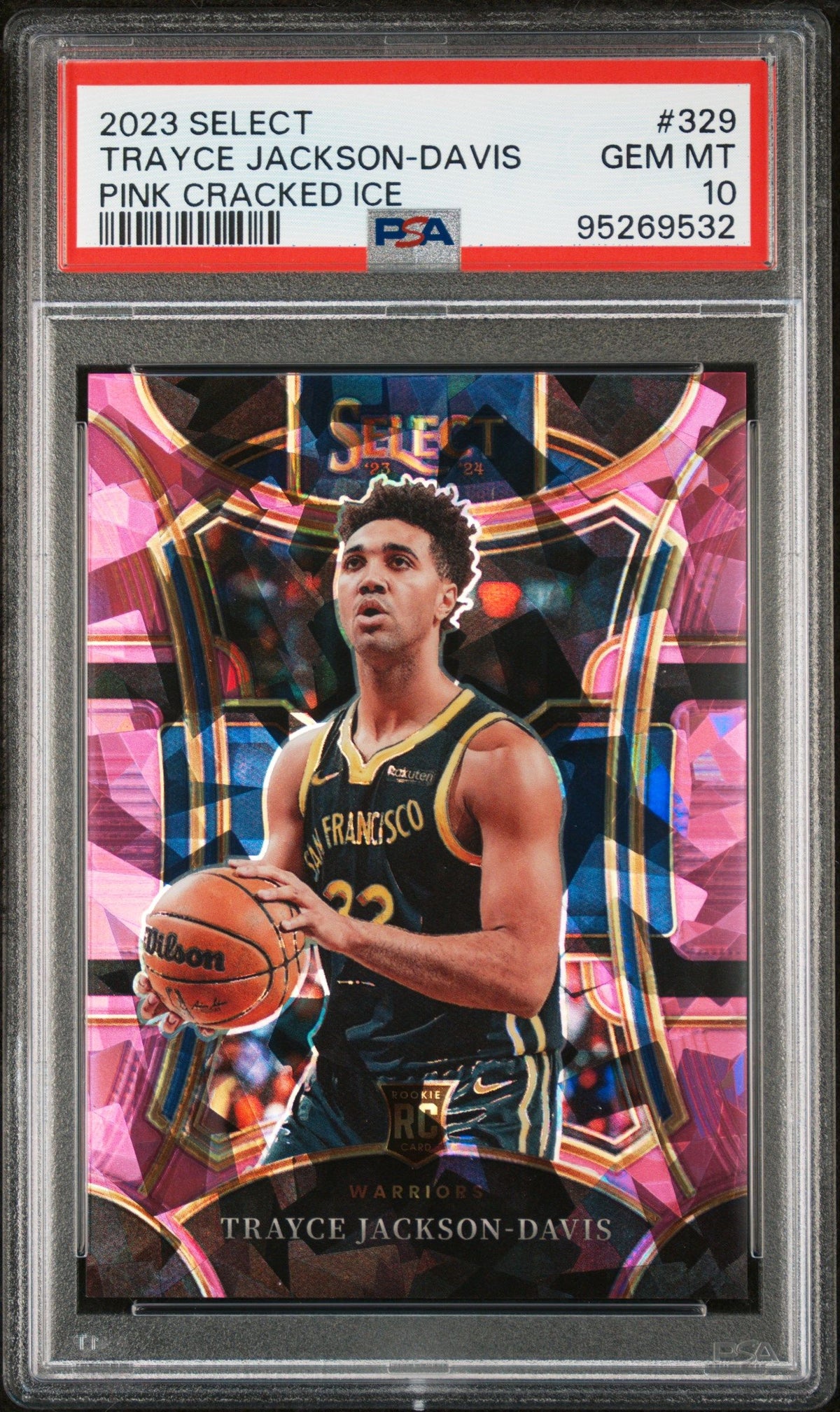 2023 Panini Select Trayce Jackson-Davis Pink Cracked Ice PSA 10