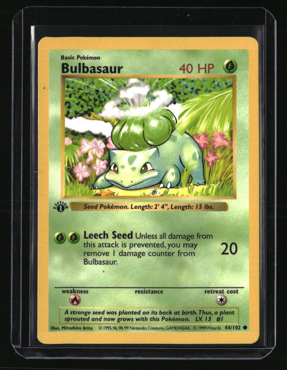 Base Set (Shadowless) Bulbasaur 1st Edition