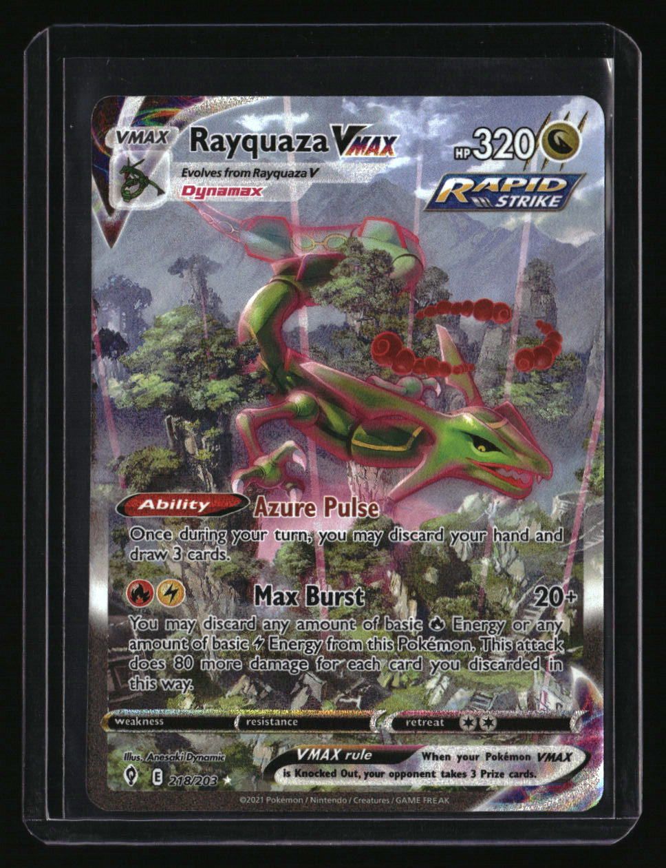 SWSH07: Evolving Skies Rayquaza VMAX (Alternate Art Secret) 10002099