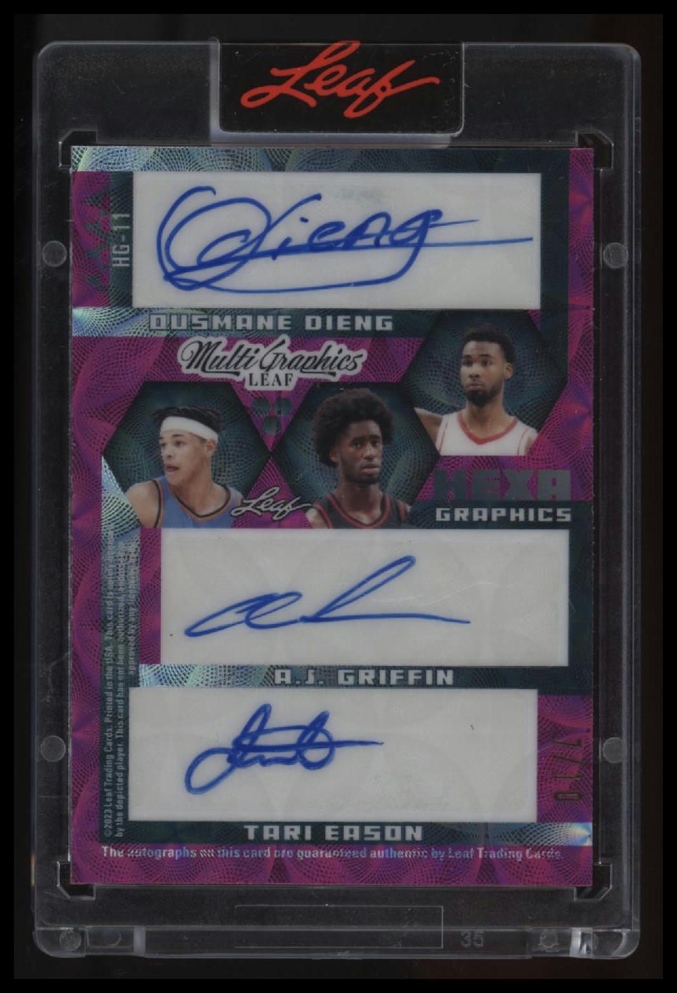 Leaf Hex Auto #HG-11 Dieng, Griffin, Eason, Mathurin, Sochan, Murray