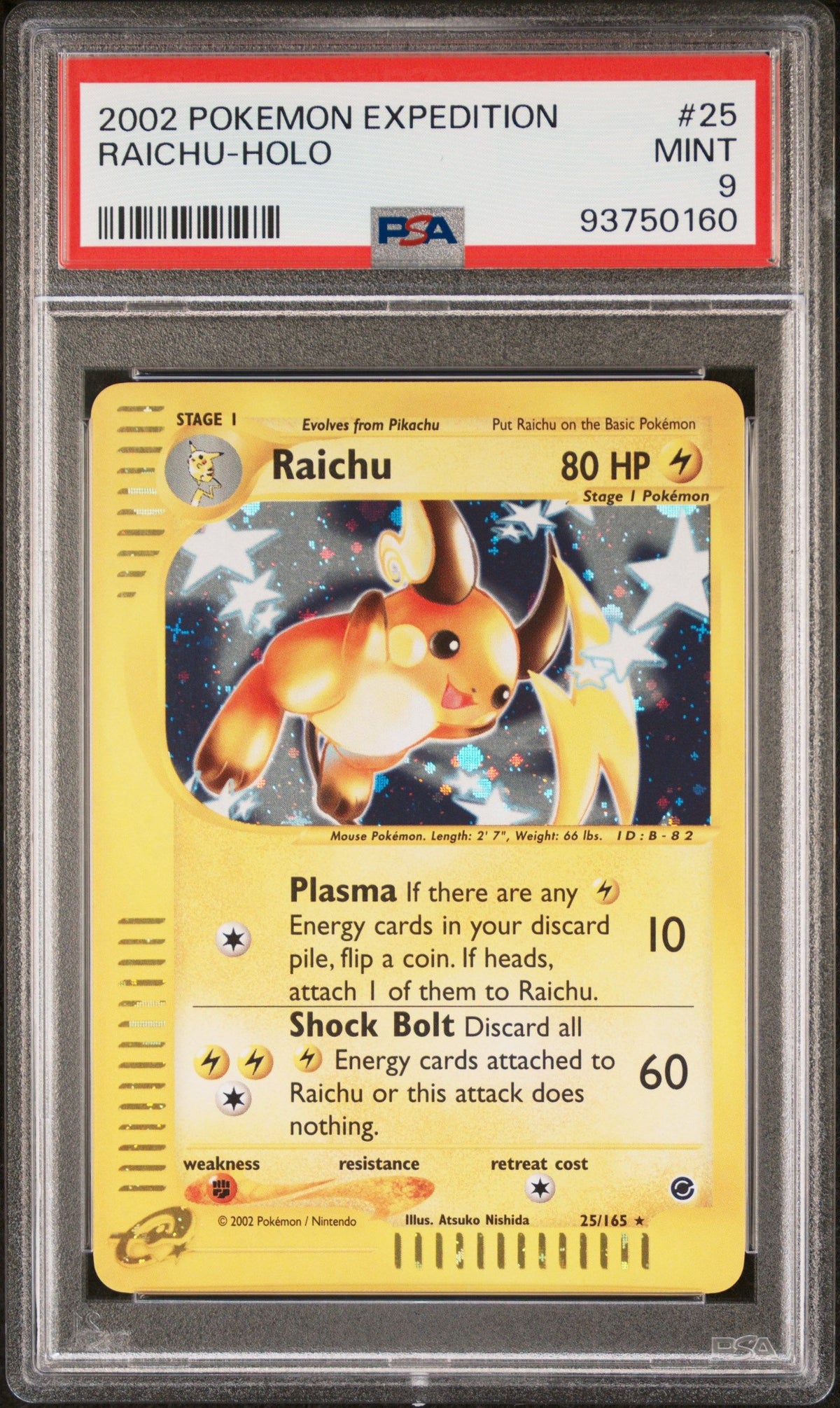 2002 Pokemon Expedition Raichu-Holo PSA 9