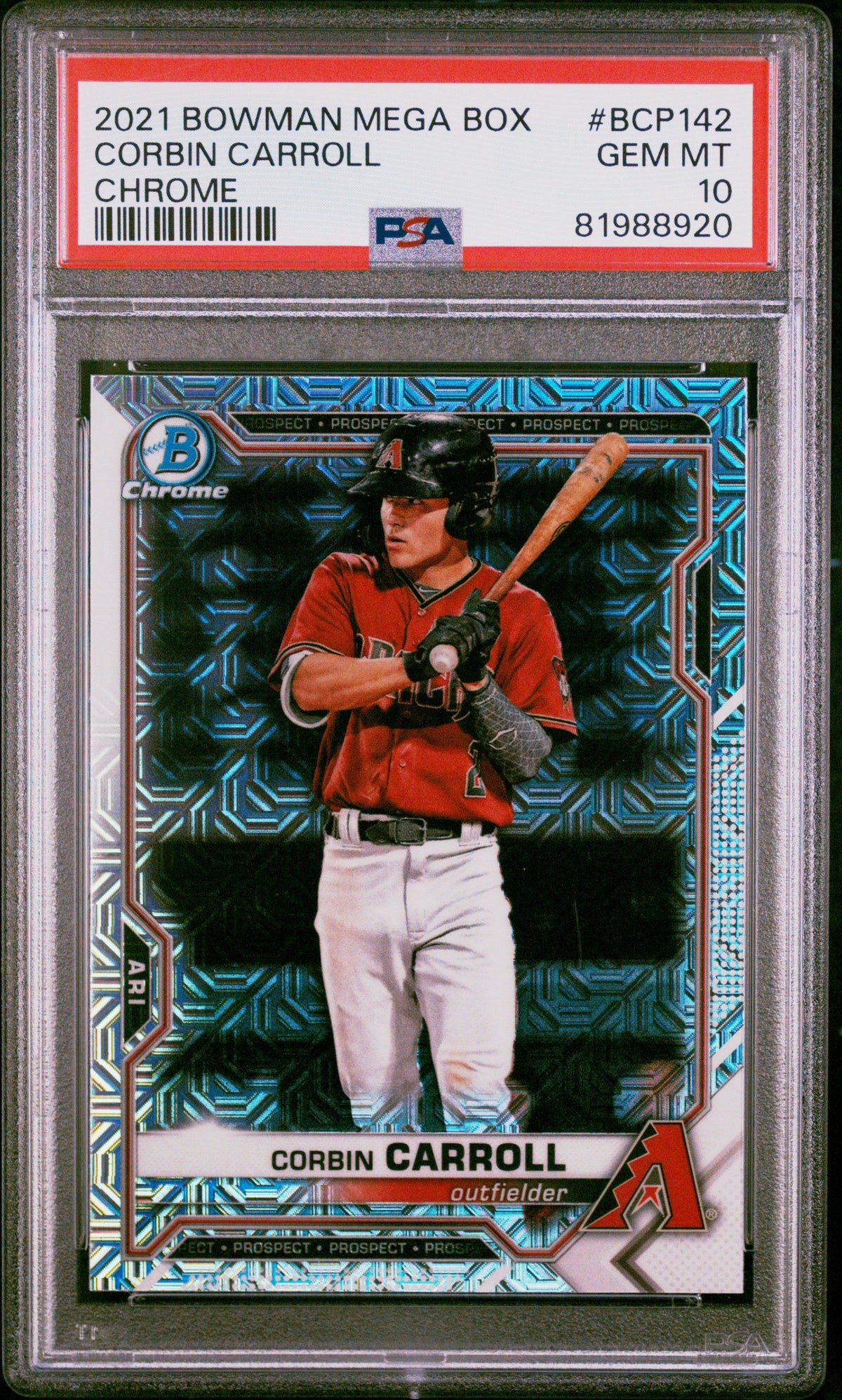 2021 Bowman Mega Box Chrome Corbin Carroll Chrome PSA 10